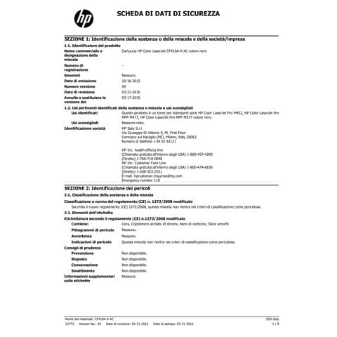 Toner 410A HP nero  CF410A